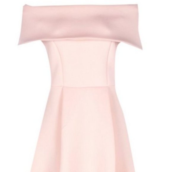 Blush off shoulder skater dress - Picture 2 of 4